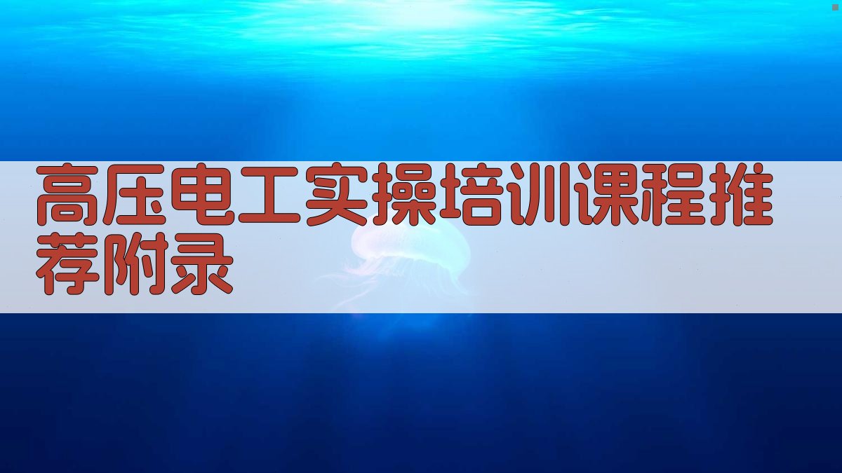 高压电工实操培训课程推荐 · 附录 图5