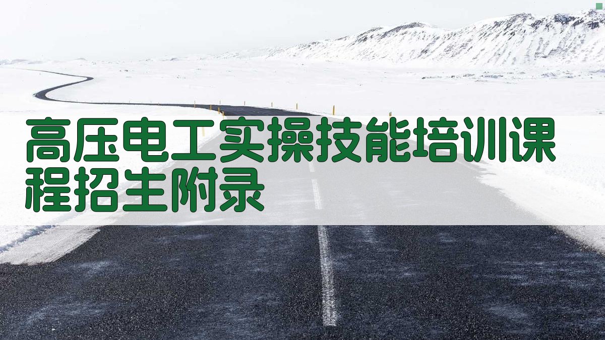 高压电工实操技能培训课程招生 · 附录 图1