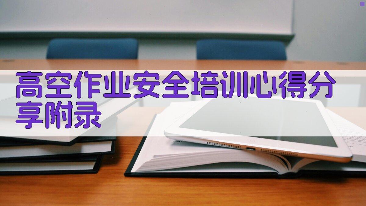 高空作业安全培训心得分享 · 附录 图4