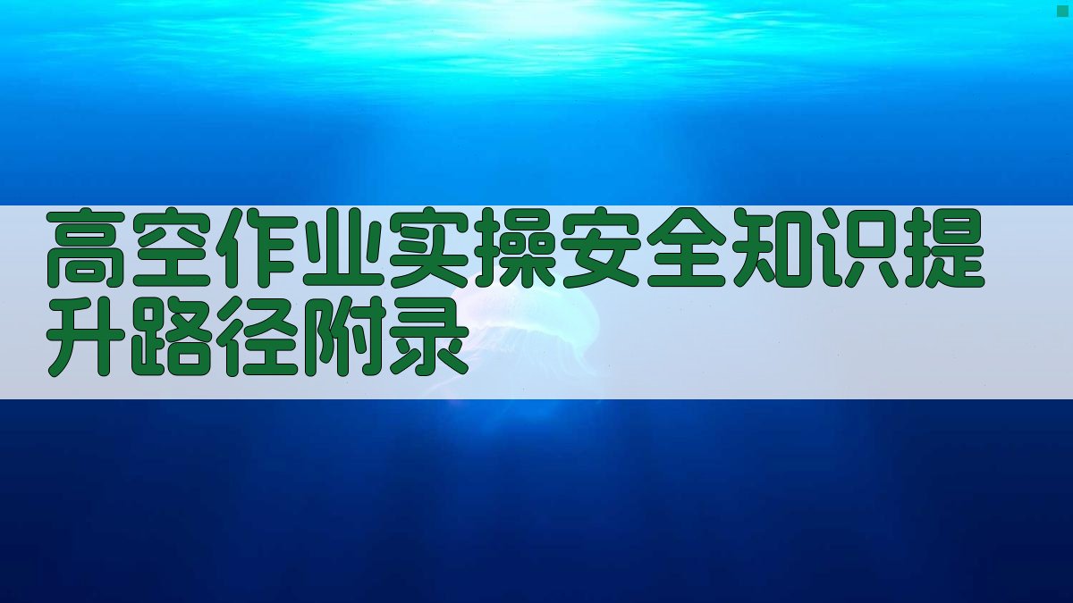 高空作业实操安全知识提升路径 · 附录 图4