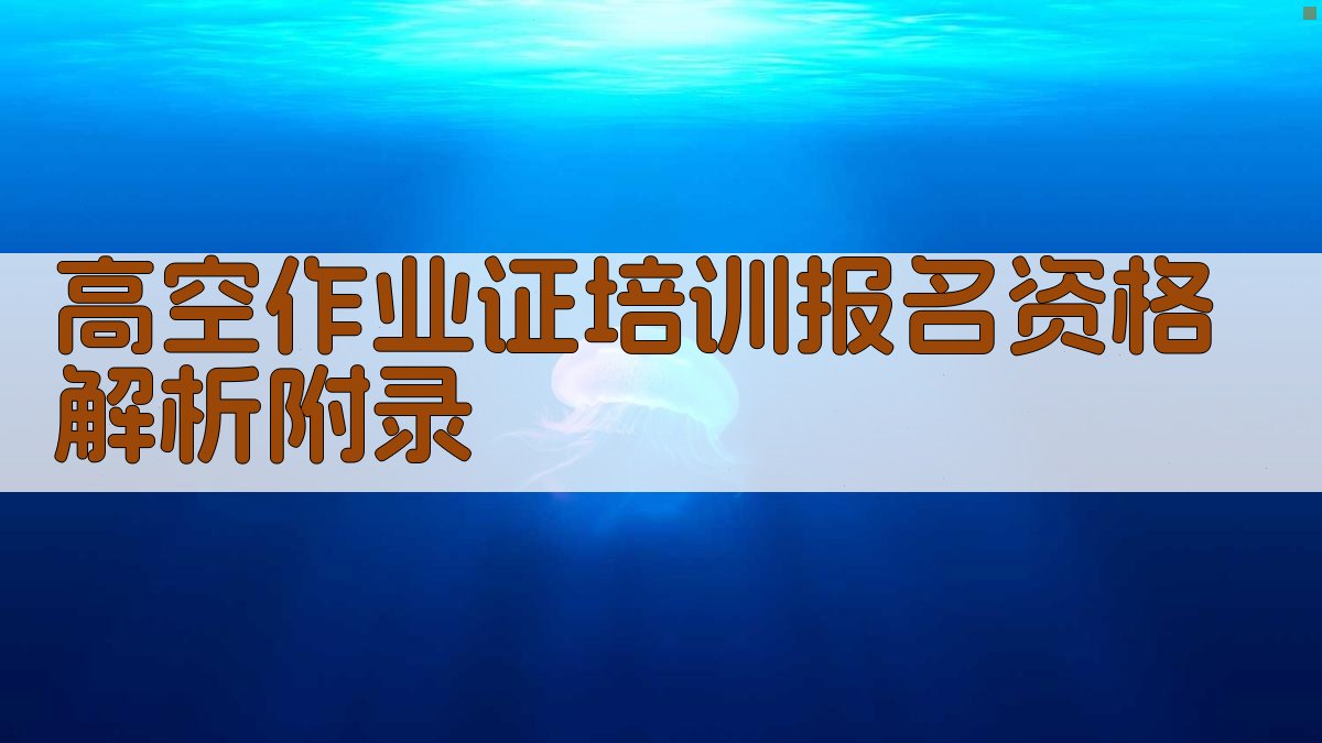 高空作业证培训报名资格解析 · 附录 图5
