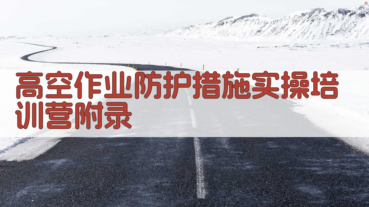 高空作业防护措施实操培训营 · 附录 图4
