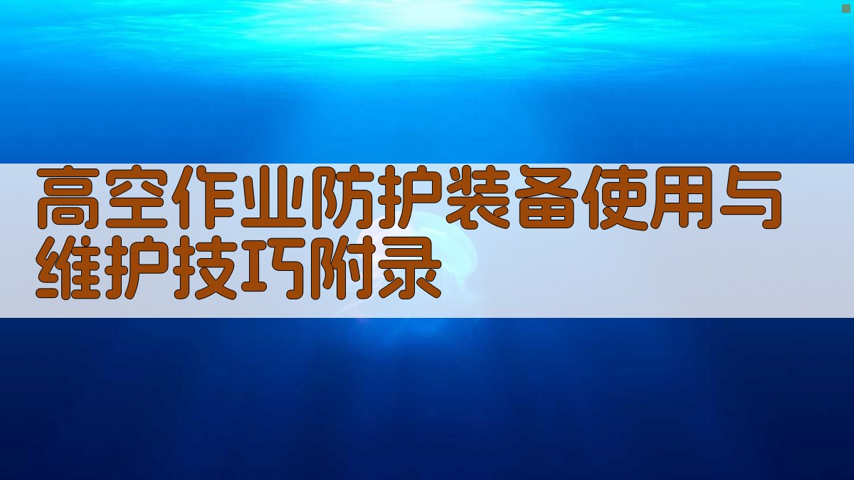 高空作业防护装备使用与维护技巧 · 附录 图3